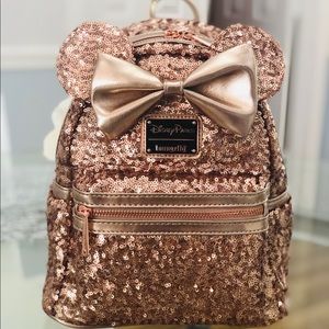Loungefly Rose gold sequin backpack